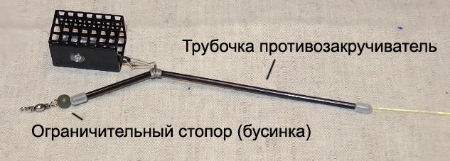 Трубочка противозакручиватель и бусинка (стопор)